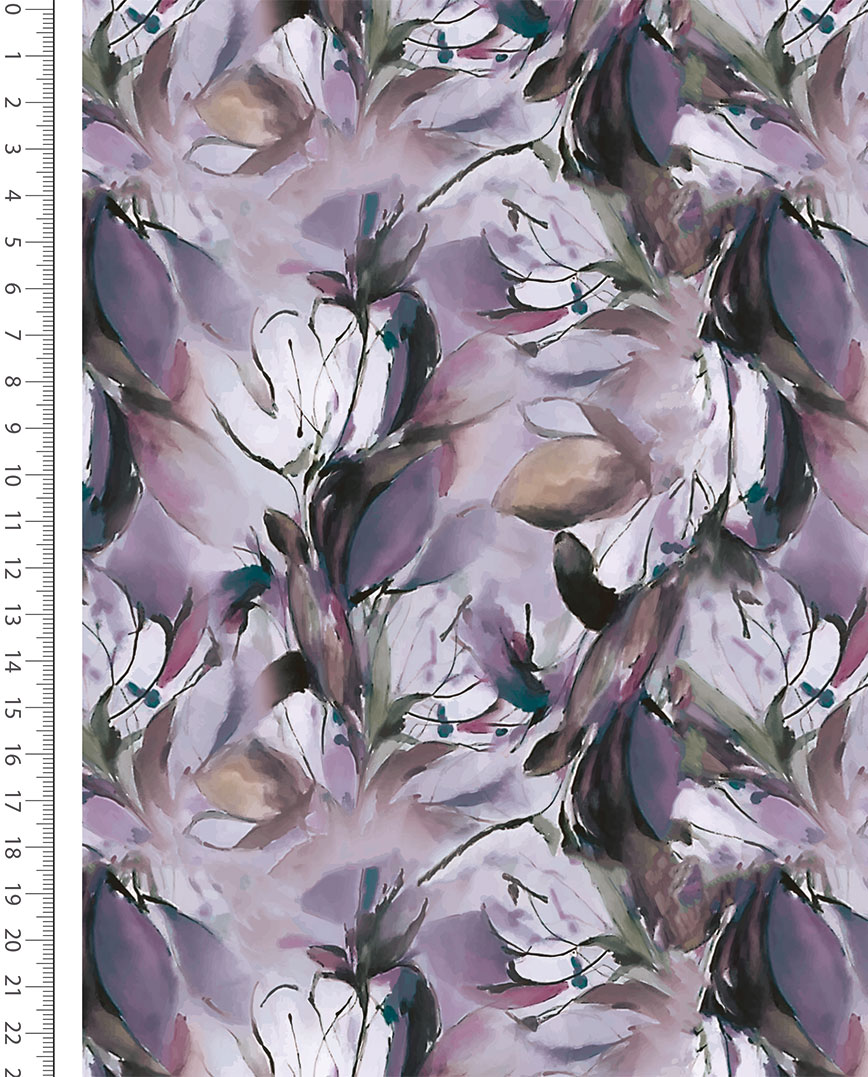 Počesaná teplákovina Malované květy (french terry)