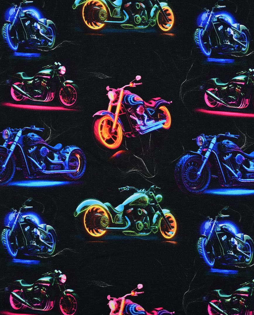 Počesaná teplákovina Neonové motorky