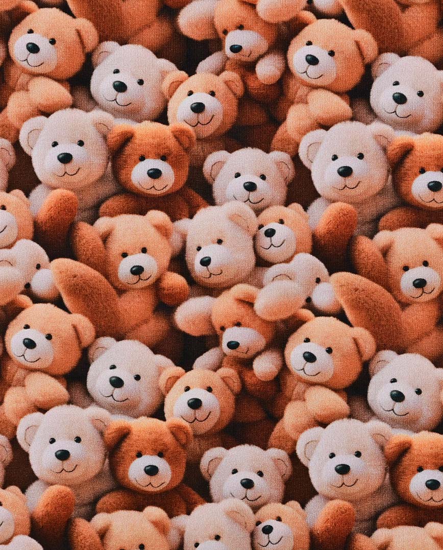 Počesaná teplákovina Teddy medvídci