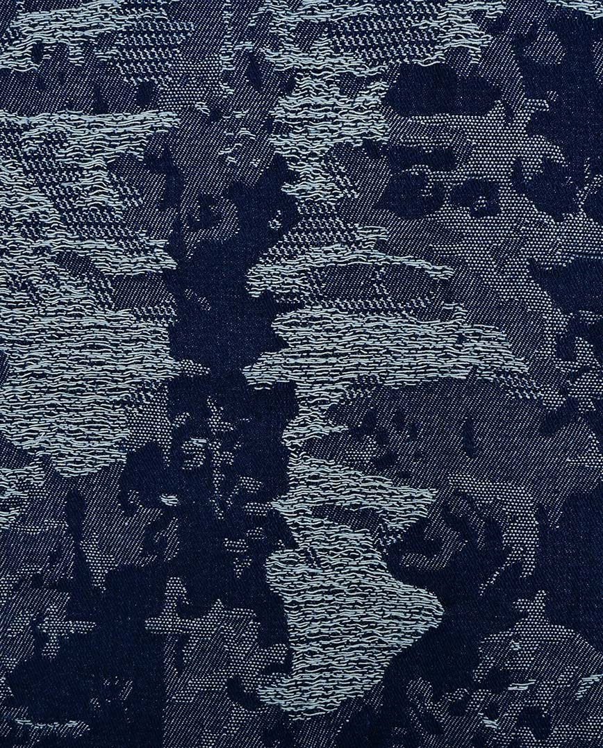 Denim žakár abstraktní
